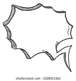 Vector Sketch Comics Speech Bubble. Comix Balloon