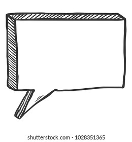 Vector Sketch Comics Speech Bubble. Comix Balloon