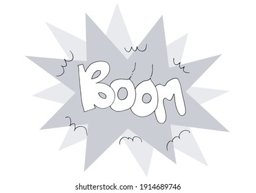 Vector Sketch Comics Word - Boom isolated on white background.