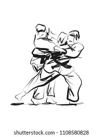 Vector sketch competing judo