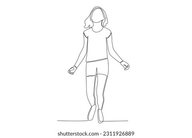 Vector sketch continuous line drawing child woman
children day happy jump celebration