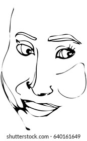  vector sketch of a crafty man smiling