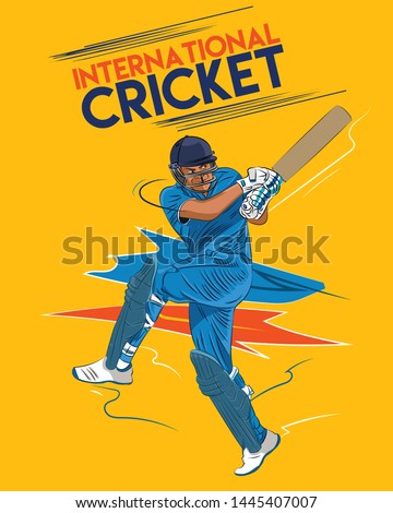 Vector sketch of a cricket Batsman - Vector