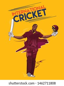 Vector sketch of a cricket Match winner - Vector