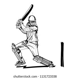 vector sketch the cricket player