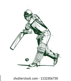 vector sketch the cricket player