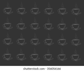 vector sketch cup of coffee background.