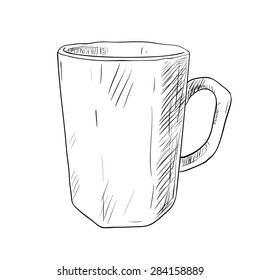 Vector sketch of cup. Hand draw illustration.