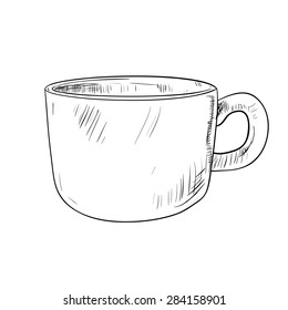 Vector sketch of cup. Hand draw illustration.