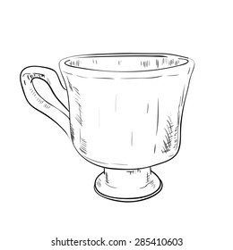 Vector sketch of cup. Hand draw illustration.