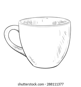 Vector sketch of cup. Hand draw illustration.