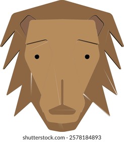 vector sketch of a cute lion animal face ornament design