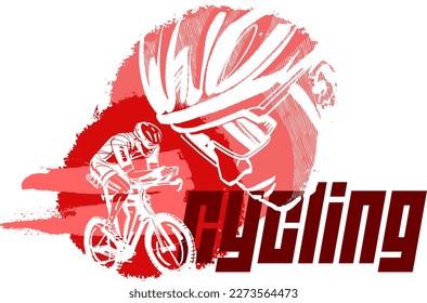 boceto vectorial de la acción deportiva ciclista