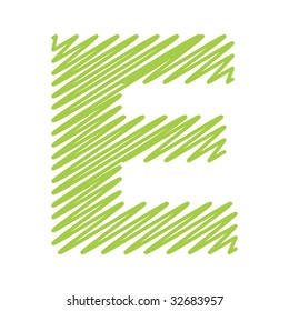 letra E del alfabeto de diseño de esbozo vectorial