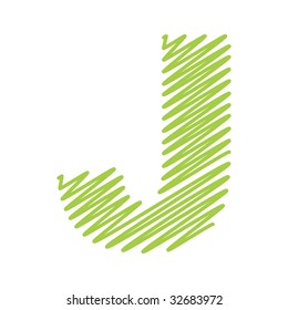 vector sketch design alphabet letter J