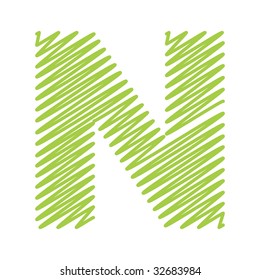 vector sketch design alphabet letter N