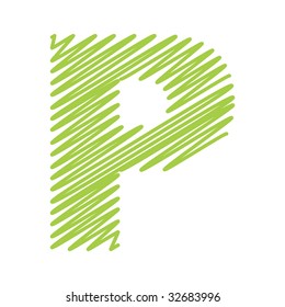 vector sketch design alphabet letter P