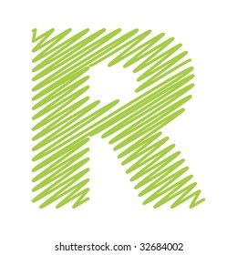 vector sketch design alphabet letter R