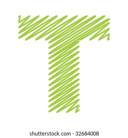 vector sketch design alphabet letter T