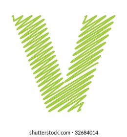 vector sketch design alphabet letter V