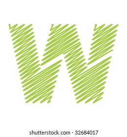 vector sketch design alphabet letter W