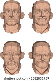 vector sketch design collection of human facial expressions