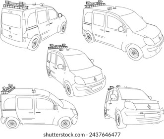 vector sketch design illustration of resque car image for rescue with siren