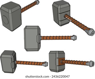 vector sketch design illustrator image of god's classic vintage old hammer