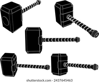 vector sketch design illustrator image of god's classic vintage old hammer