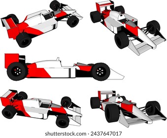 vector sketch design illustrator image of formula racing car