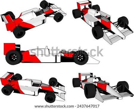 vector sketch design illustrator image of formula racing car