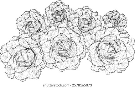 vector sketch design of a rose flower with poisonous thorns 