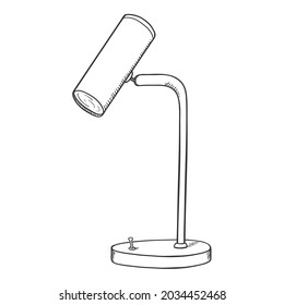 Vector Sketch Desk Lamp for Reading. Hand Drawn Illustration.