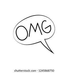 vector sketch of the dialogue with the text OMG