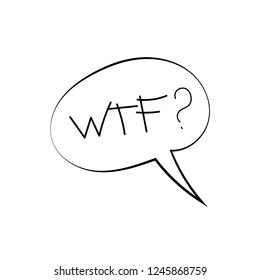 vector sketch of the dialogue with the text WTF