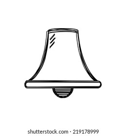 Vector of sketch doodle, bell icon on isolated background