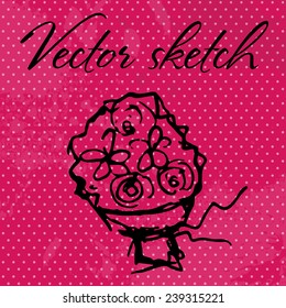 Vector sketch. Doodle bouquet