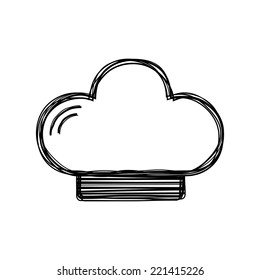 Vector of sketch doodle, chef hat icon on isolated background
