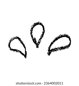 vector sketch doodle crayon sunburst, isolated on white 
