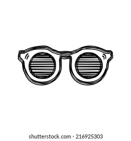 Vector of sketch doodle, glasses icon on isolated background