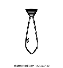 Vector of sketch doodle, necktie icon on isolated background