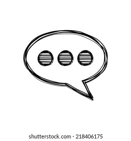 Vector of sketch doodle, speech bubble icon on isolated background
