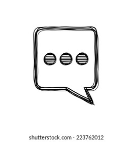 Vector of sketch doodle, speech bubble icon on isolated background