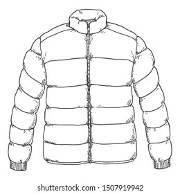 Vector Sketch Down Jacket Illustration