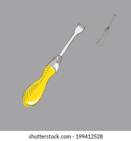 vector sketch drawing screw driver