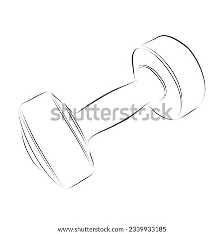 vector sketch dumbbell, dumbbel dumbell, isolated on white
