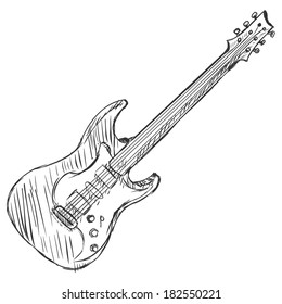 Similar Images, Stock Photos & Vectors of electric guitar sketch