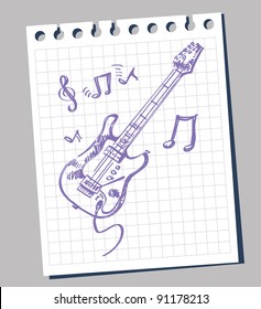 Vector sketch of an electric guitar