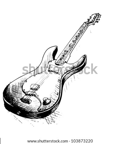 Vector Sketch Electric Guitar Stock Vector (Royalty Free) 103873220
