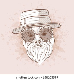 Vector sketch of elegant dog